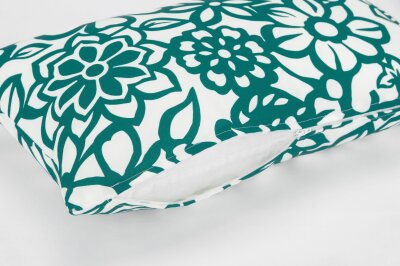 H.O.C.K. Paloma Outdoor Kissen 50x30cm floral petrol