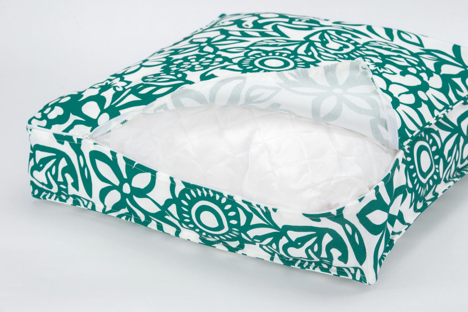 H.O.C.K. Paloma Outdoor Matratzenkissen 50x50x10cm floral petrol