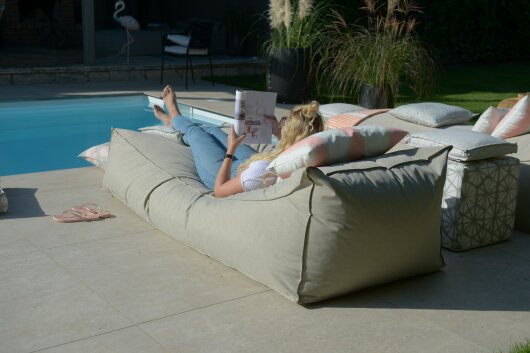 H.O.C.K. Darleen Outdoor Daybed ca. 200x90x40cm (Rückenhöhe ca. 65cm) elephant black Tampa  - charcoal ACRYL col. 9950