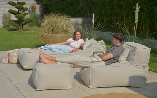 H.O.C.K. Darleen Outdoor Daybed ca. 200x90x40cm (Rückenhöhe ca. 65cm) elephant black Tampa  - charcoal ACRYL col. 9950