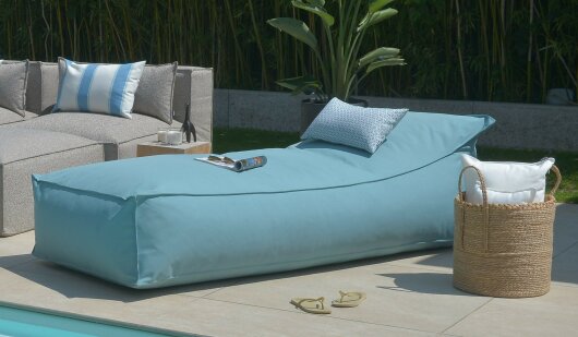 H.O.C.K. Darleen Outdoor Daybed ca. 200x90x40cm (Rückenhöhe ca. 65cm) Tampa jade blue col. 5470