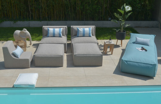 H.O.C.K. Zola Outdoor Lounge Sessel ca. 105x95x35cm (Rückenhöhe ca. 70 cm) Lore col. taupe 1541