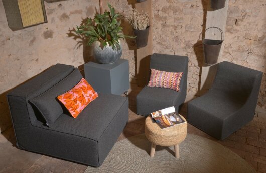 H.O.C.K. Zola Outdoor Lounge Sessel ca. 105x95x35cm (Rückenhöhe ca. 70 cm) Lore col. anthrazit 7015