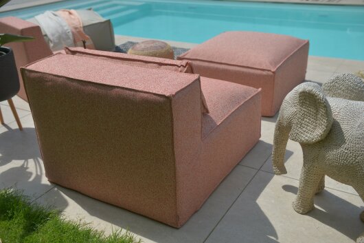 H.O.C.K. Zola Outdoor Lounge Sessel ca. 105x95x35cm (Rückenhöhe ca. 70 cm) Lore col. anthrazit 7015