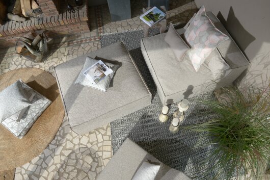H.O.C.K. Zola Outdoor Hocker Fussteil ca. 95x85x35cm Lore col. taupe 1541