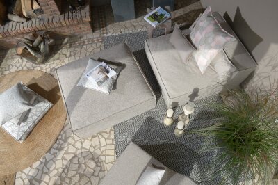 H.O.C.K. Zola Outdoor Hocker Fussteil ca. 95x85x35cm Lore col. taupe 1541