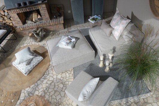 H.O.C.K. CHAIRY-FOAM Outdoor ca. 73x68x55cm LORE col. taupe 1541