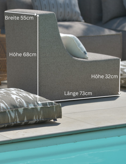 H.O.C.K. CHAIRY-FOAM Outdoor ca. 73x68x55cm LORE col. taupe 1541