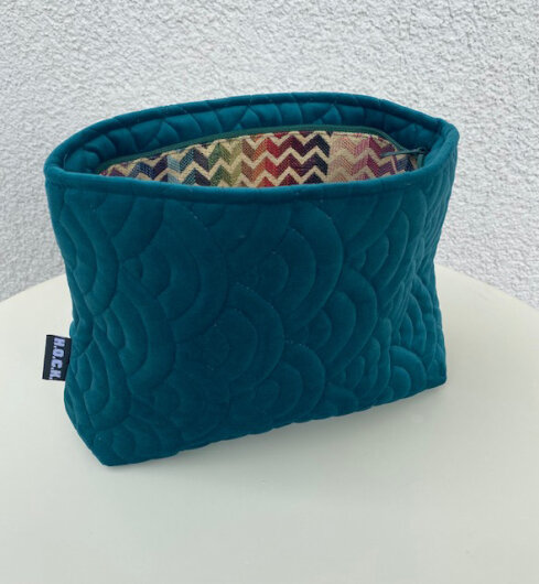 H.O.C.K. Cosmetic Bag COSIMA Kosmetiktasche Kulturbeutel Nobile soft petrol