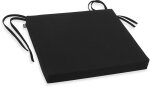 H.O.C.K. Classic Uni Outdoor Stuhlkissen NORM mit Bändern 40x40x4cm schwarz