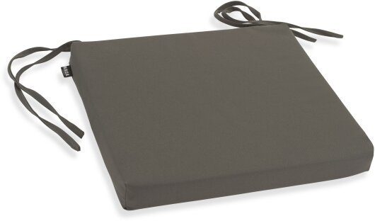 H.O.C.K. Classic Uni Outdoor Stuhlkissen NORM mit Bändern 40x40x4cm grau