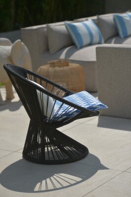 H.O.C.K. Portal Outdoor Sitzkissen BLISS 45x45x6cm col. 03 blau