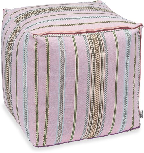 H.O.C.K. Lola Outdoor Bean Cube 40x40x40cm flieder rosa stripes sun boho