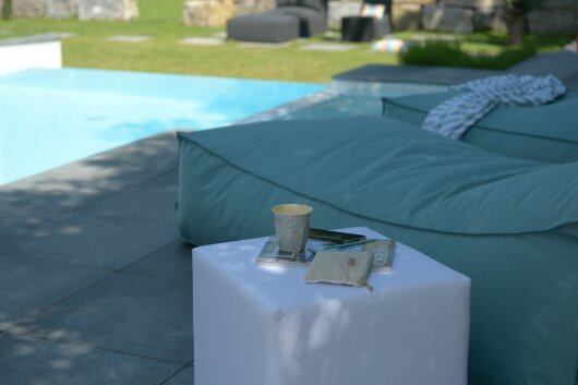 H.O.C.K. Miami Outdoor Cube 45x45x45cm weiss bianco