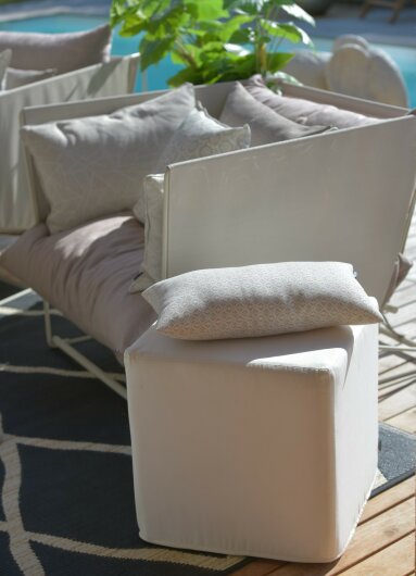 H.O.C.K. Miami Outdoor Cube 45x45x45cm weiss bianco