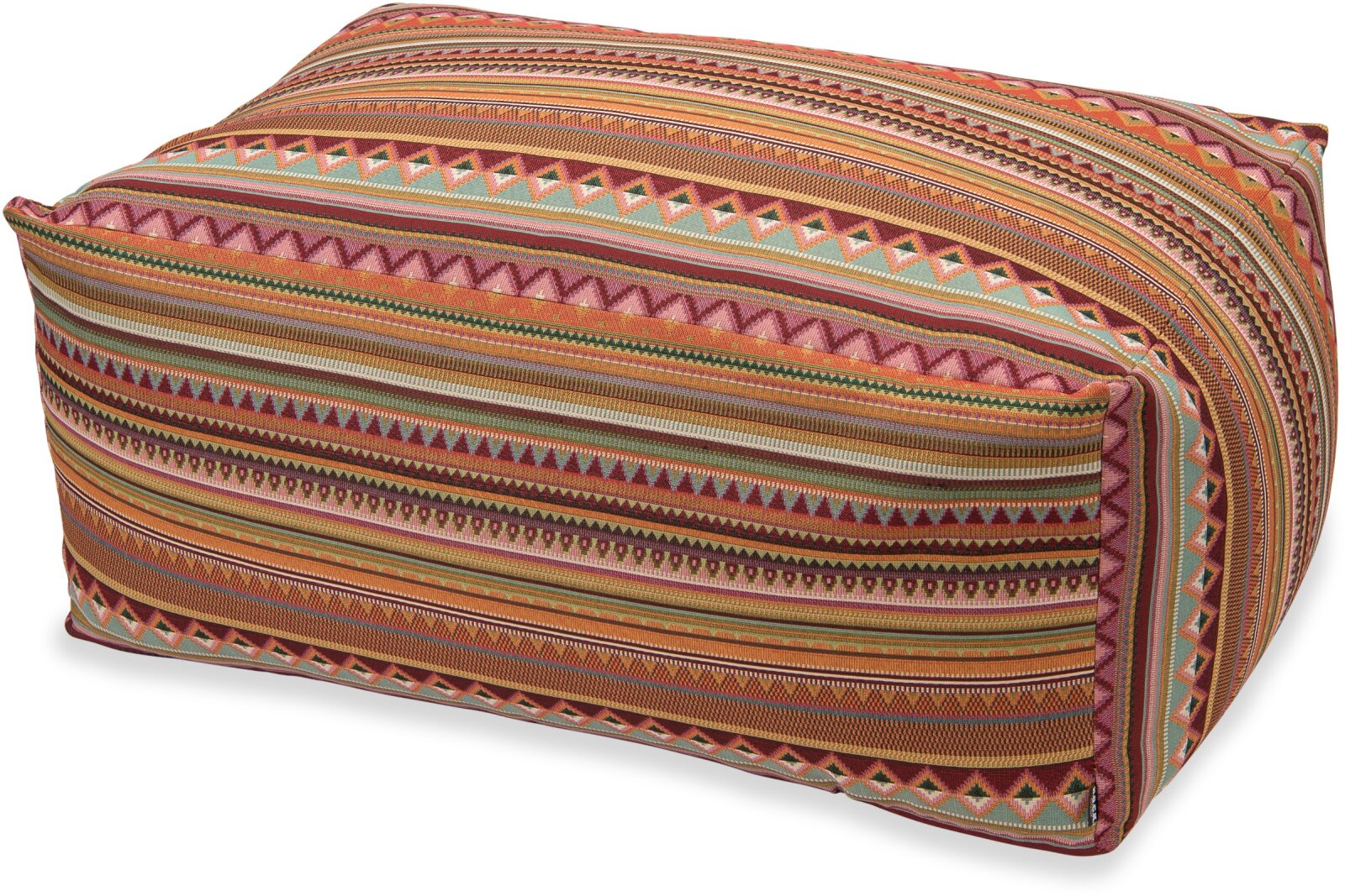 H.O.C.K. Berto Outdoor Loungehocker Hocker 90x60x40cm col. 1 terra multi sun boho