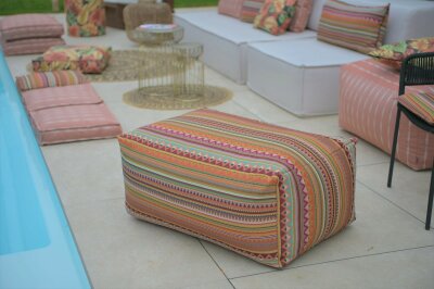 H.O.C.K. Berto Outdoor Loungehocker Hocker 90x60x40cm...