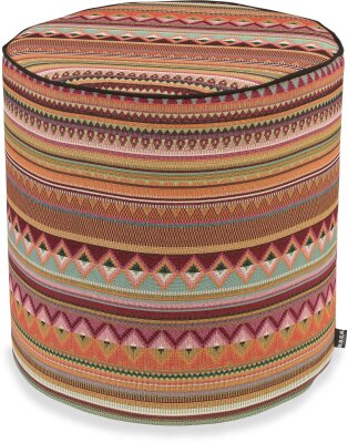 H.O.C.K. Berto Outdoor Pouf Hocker rund mit Keder...