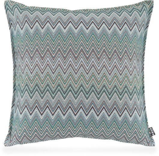 H.O.C.K. Pablo Outdoor Kissen mit Biese 50x50cm col. 2 blue multi Zick-Zack sun boho