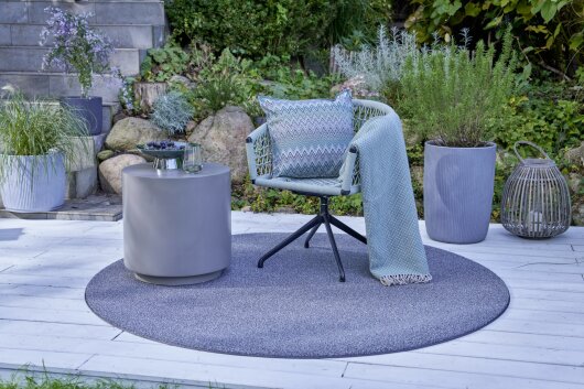 H.O.C.K. Pablo Outdoor Kissen mit Biese 50x50cm col. 2 blue multi Zick-Zack sun boho