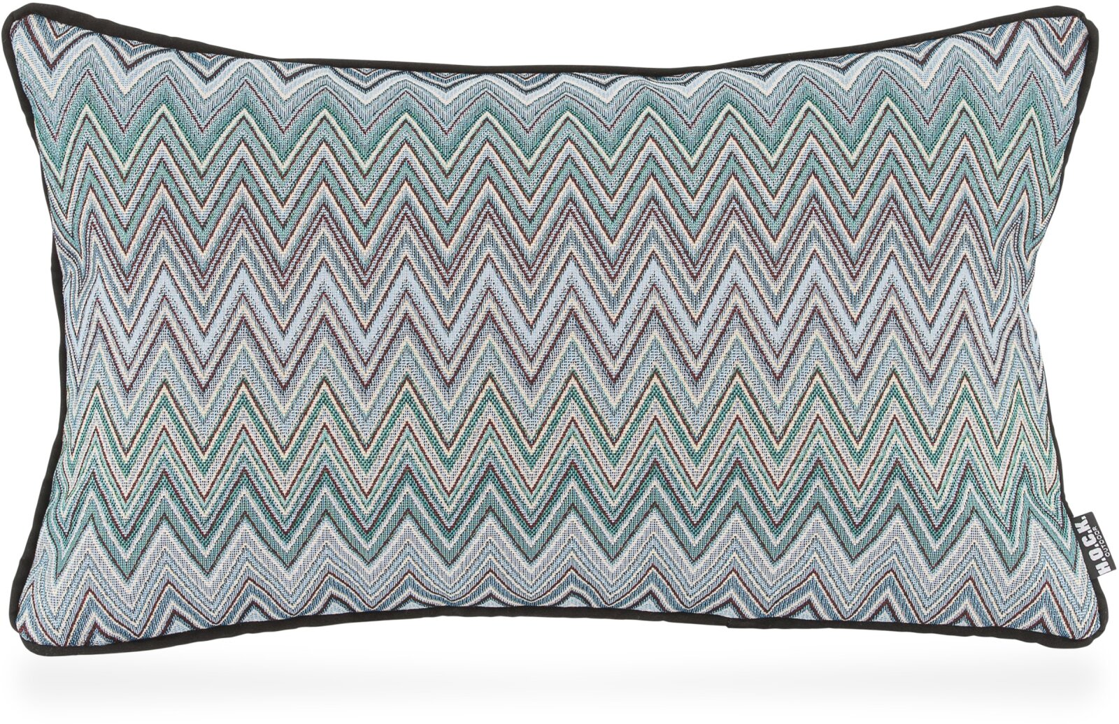 H.O.C.K. Pablo Outdoor Kissen mit Keder 50x30cm col. 2 blue multi Zick-Zack sun boho