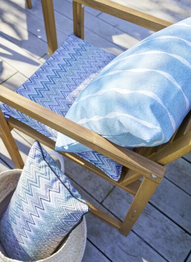 H.O.C.K. Pablo Outdoor Kissen mit Keder 50x30cm col. 2 blue multi Zick-Zack sun boho
