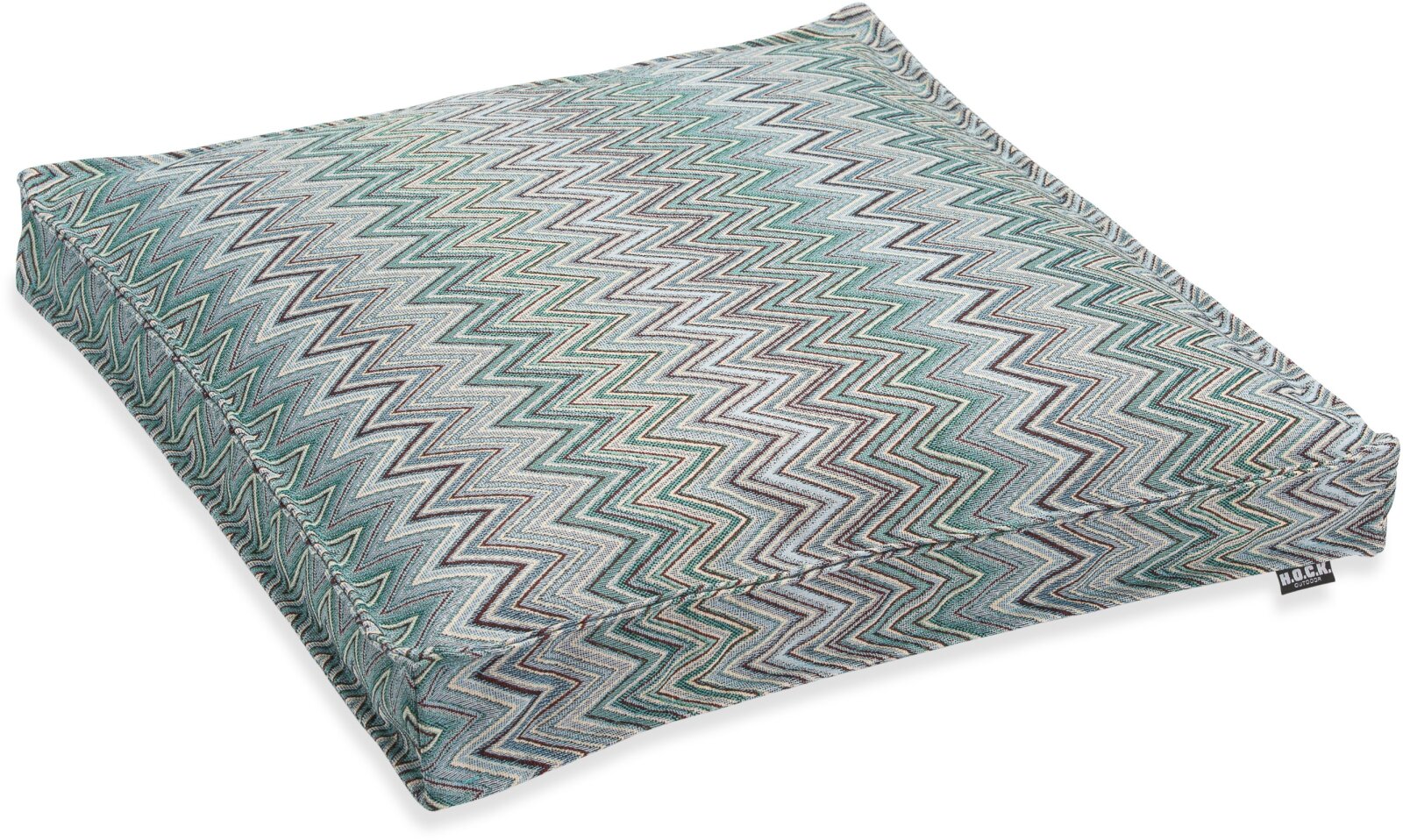 H.O.C.K. Pablo Outdoor Sitzkissen 50x50x5cm col. 2 blue multi Zick-Zack sun boho