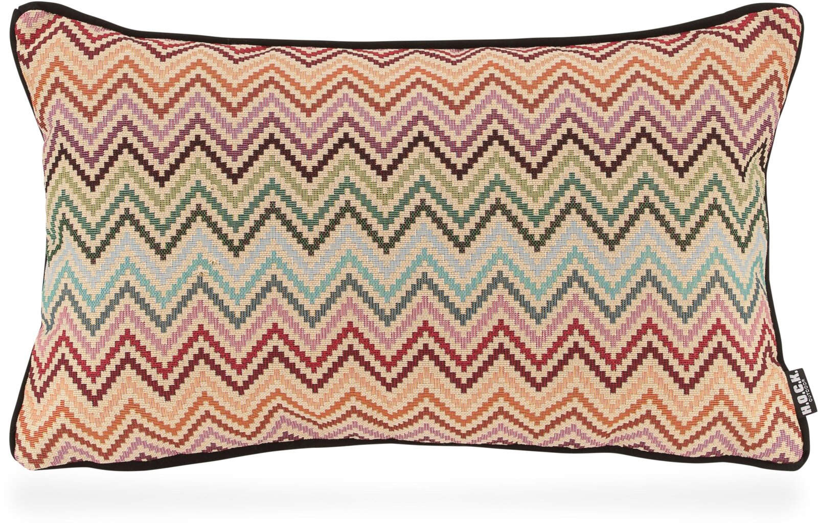 H.O.C.K. Maribel Outdoor Kissen mit Keder 50x30cm col. 1 multi Zick-Zack sun boho