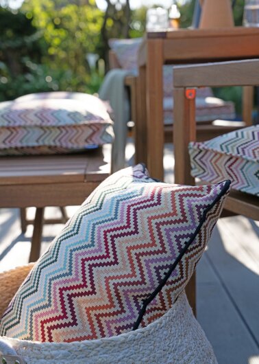 H.O.C.K. Maribel Outdoor Kissen mit Keder 50x30cm col. 1 multi Zick-Zack sun boho