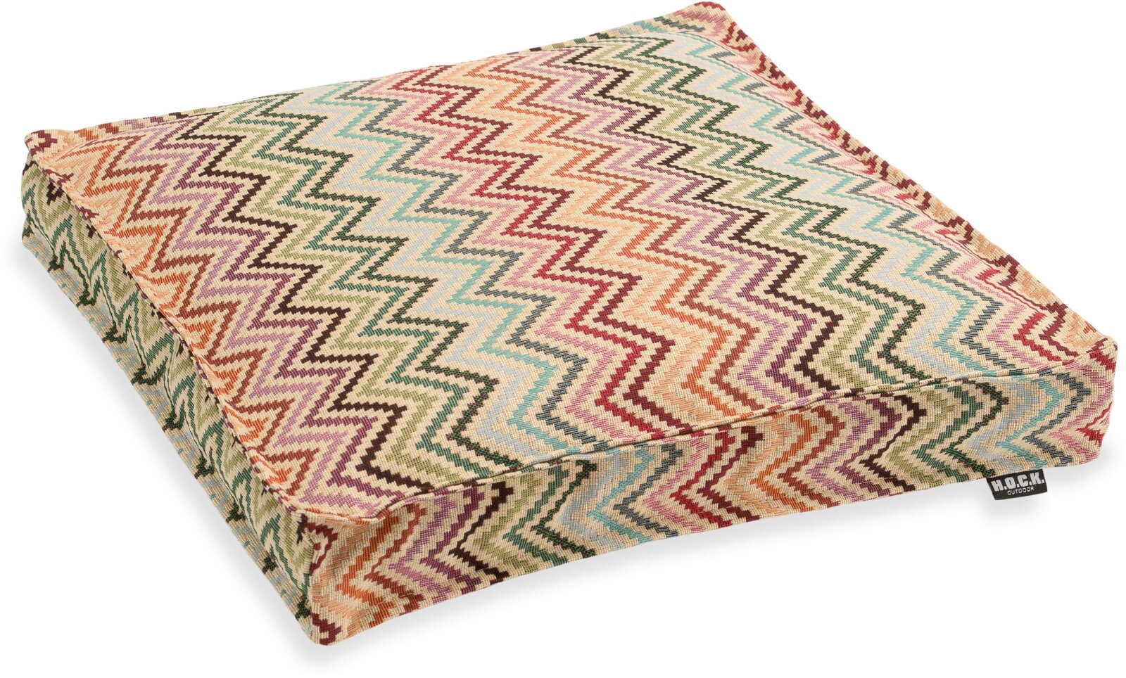 H.O.C.K. Maribel Outdoor Sitzkissen 40x40x5cm col. 1 multi Zick-Zack sun boho