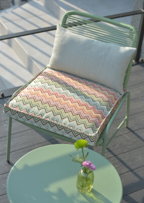 H.O.C.K. Maribel Outdoor Sitzkissen 40x40x5cm col. 1 multi Zick-Zack sun boho