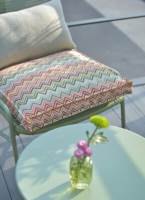 H.O.C.K. Maribel Outdoor Sitzkissen 40x40x5cm col. 1 multi Zick-Zack sun boho