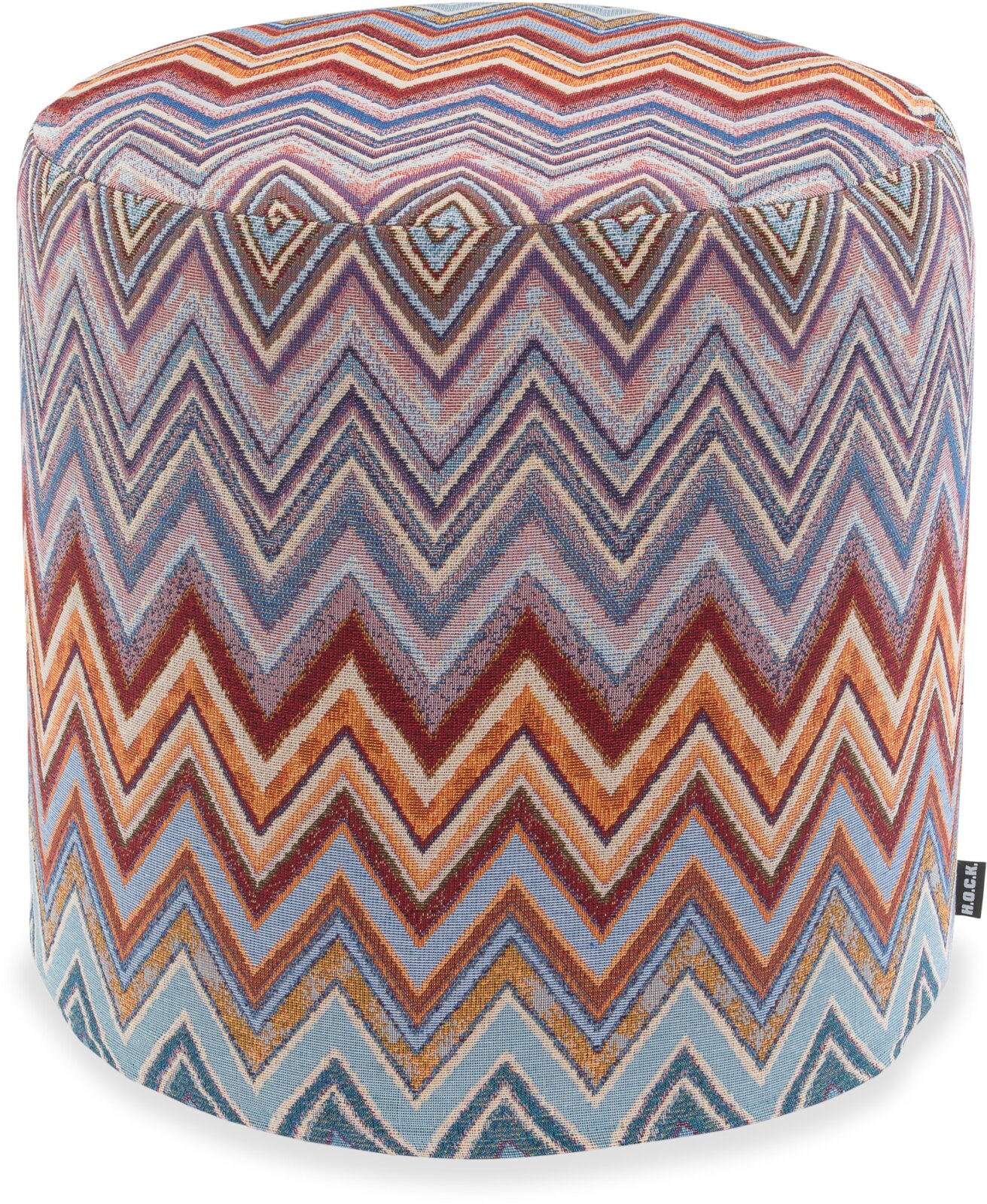 H.O.C.K. Rebelle Hocker Pouf Zick-Zack Ø45x45cm rund bunt multicolor col. Unico