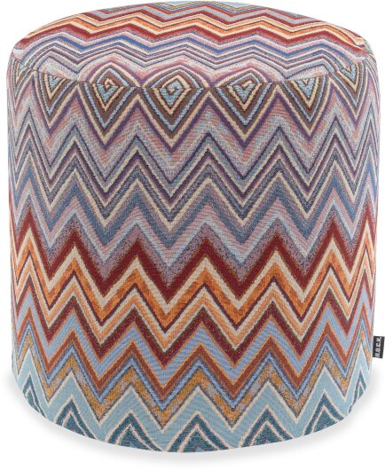 H.O.C.K. Rebelle Hocker Pouf Zick-Zack Ø45x45cm rund bunt multicolor col. Unico