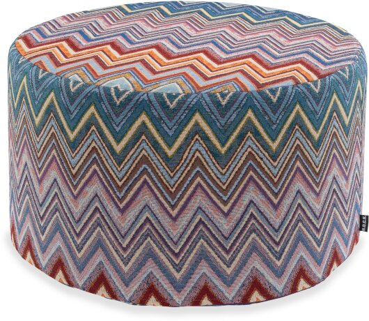 H.O.C.K. Rebelle Hocker Zick-Zack rund ø60x40cm bunt multicolor col. Unico