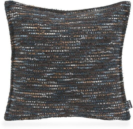 H.O.C.K. Bella Flokati Kissen mit Biese 45x45cm schwarz / blau col. 014