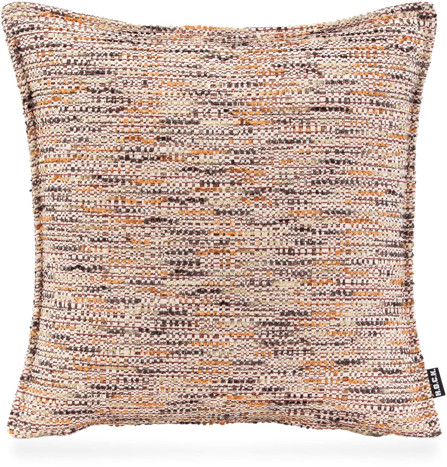 H.O.C.K. Bella Flokati Kissen mit Biese 45x45cm orange / beige col. 101