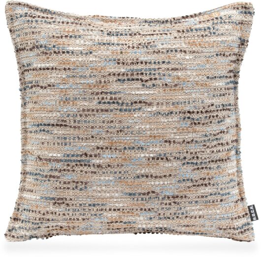 H.O.C.K. Bella Flokati Kissen mit Biese 45x45cm beige / hellblau col. 130