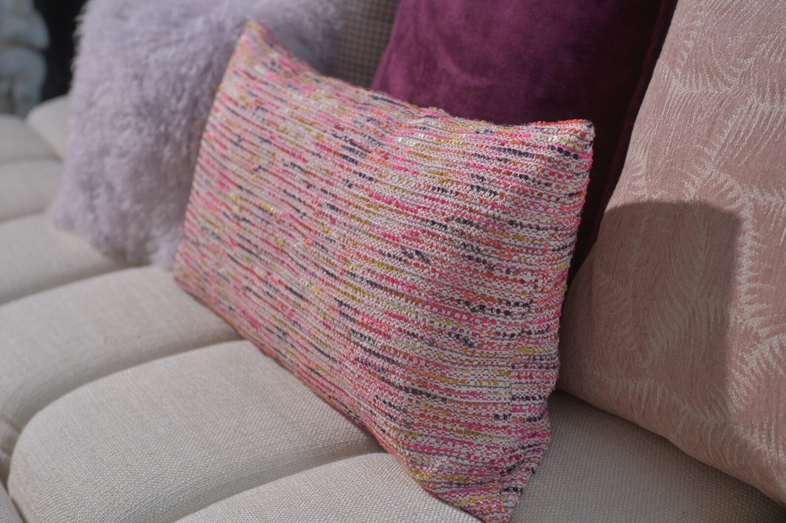H.O.C.K. Bella Flokati Kissen 60x40cm pink / rosa col. 10