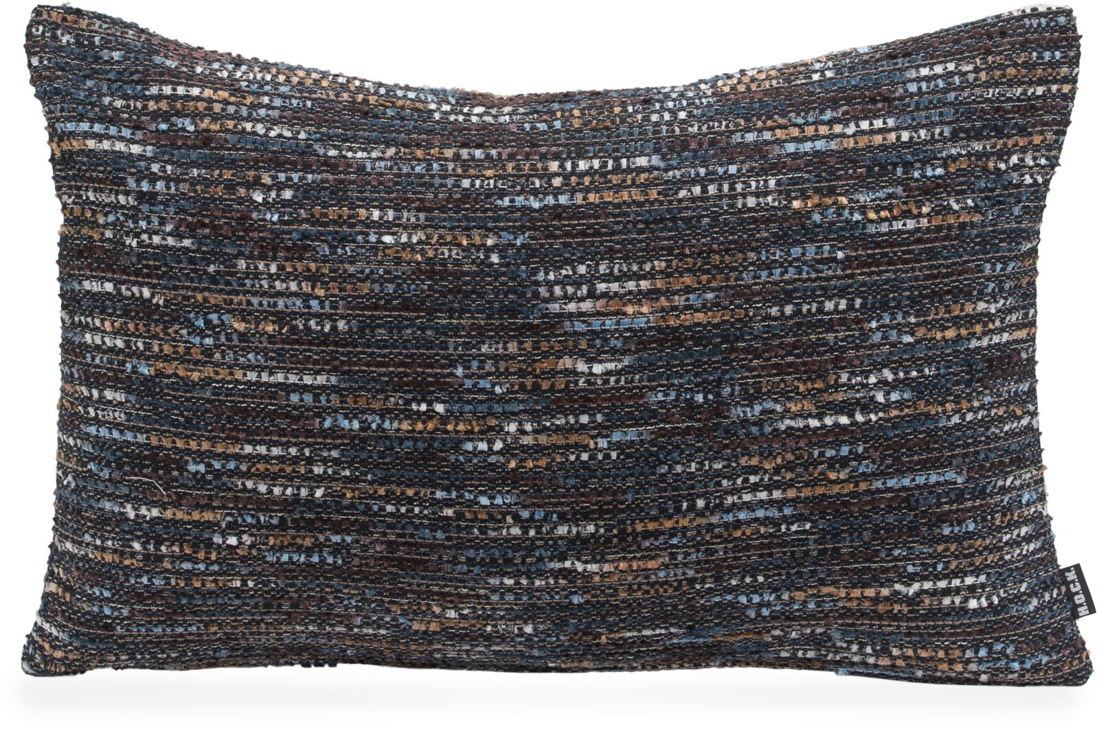 H.O.C.K. Bella Flokati Kissen 60x40cm schwarz / blau col. 014