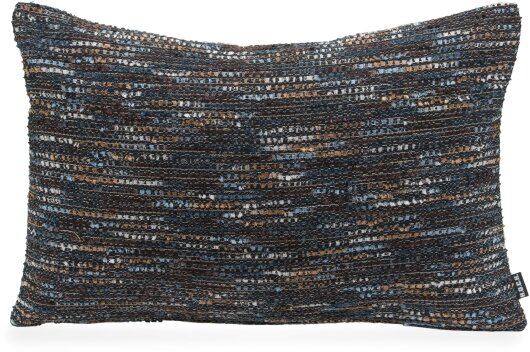 H.O.C.K. Bella Flokati Kissen 60x40cm schwarz / blau col. 014