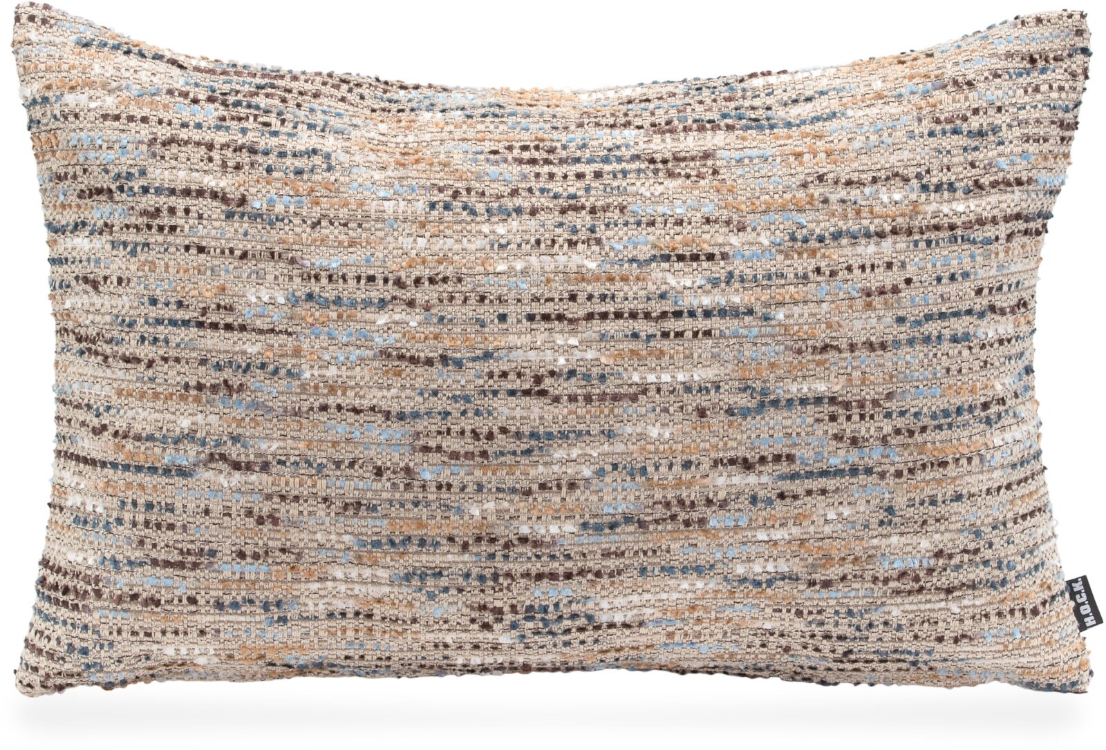 H.O.C.K. Bella Flokati Kissen 60x40cm beige / hellblau col. 130