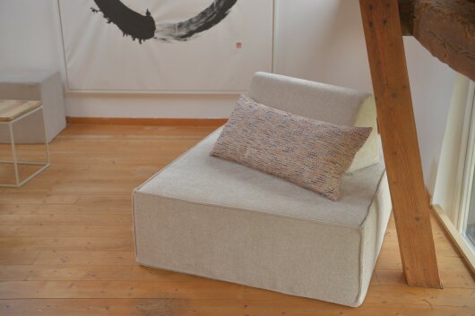 H.O.C.K. Bella Flokati Kissen 80x40cm orange / beige col. 101