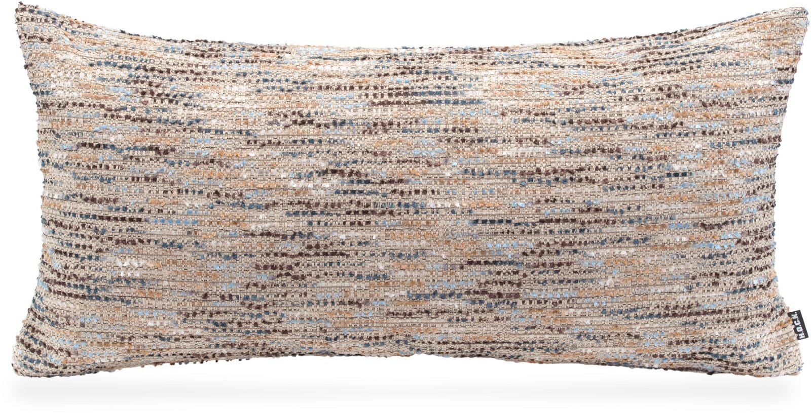 H.O.C.K. Bella Flokati Kissen 80x40cm beige / hellblau col. 130