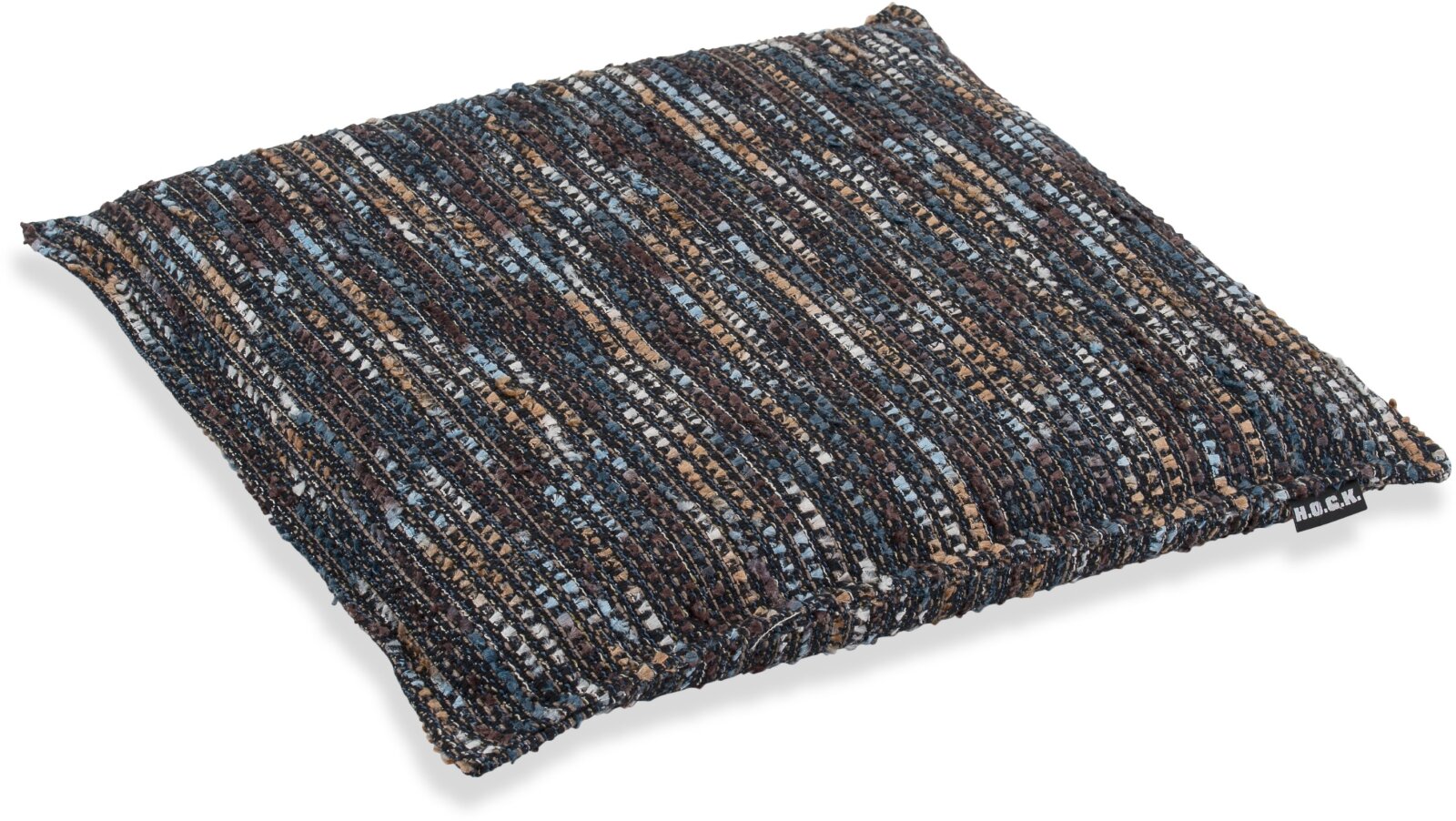 H.O.C.K. Bella Flokati Sitzkissen BLISS 40x40x6cm blau / schwarz col. 014