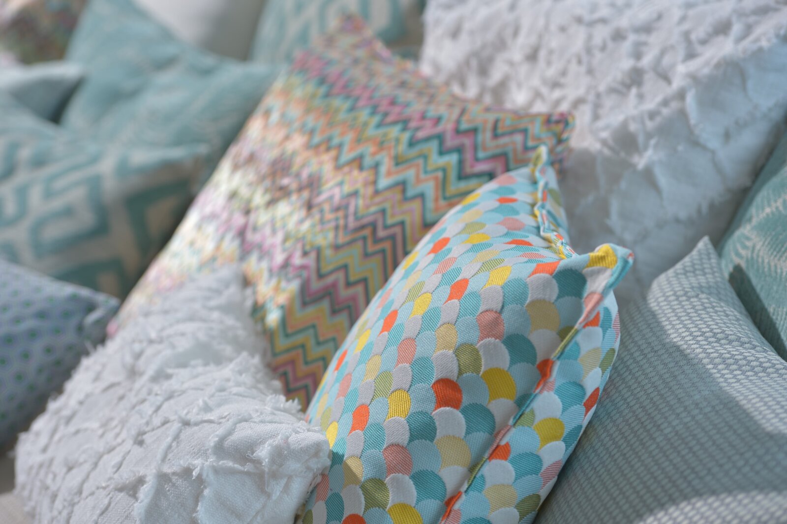 H.O.C.K. Suzette Kissen mit Biese 45x45cm bunt mehrfarbig