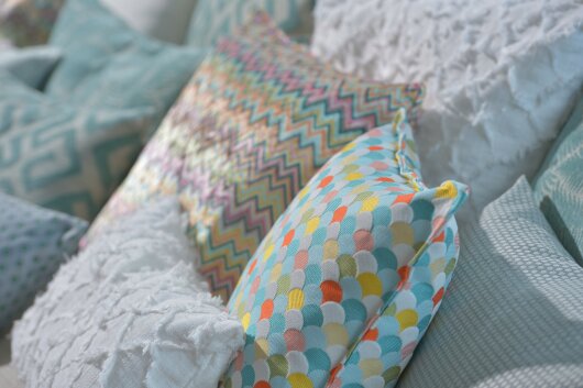 H.O.C.K. Suzette Kissen mit Biese 45x45cm bunt mehrfarbig