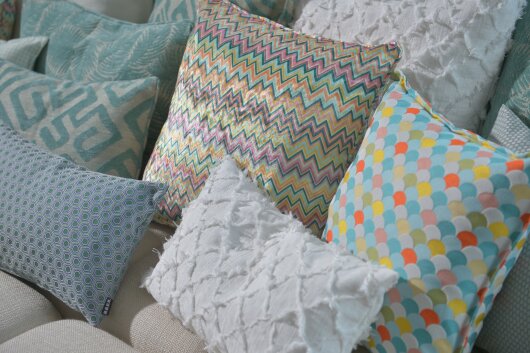 H.O.C.K. Suzette Kissen mit Biese 50x30cm bunt mehrfarbig