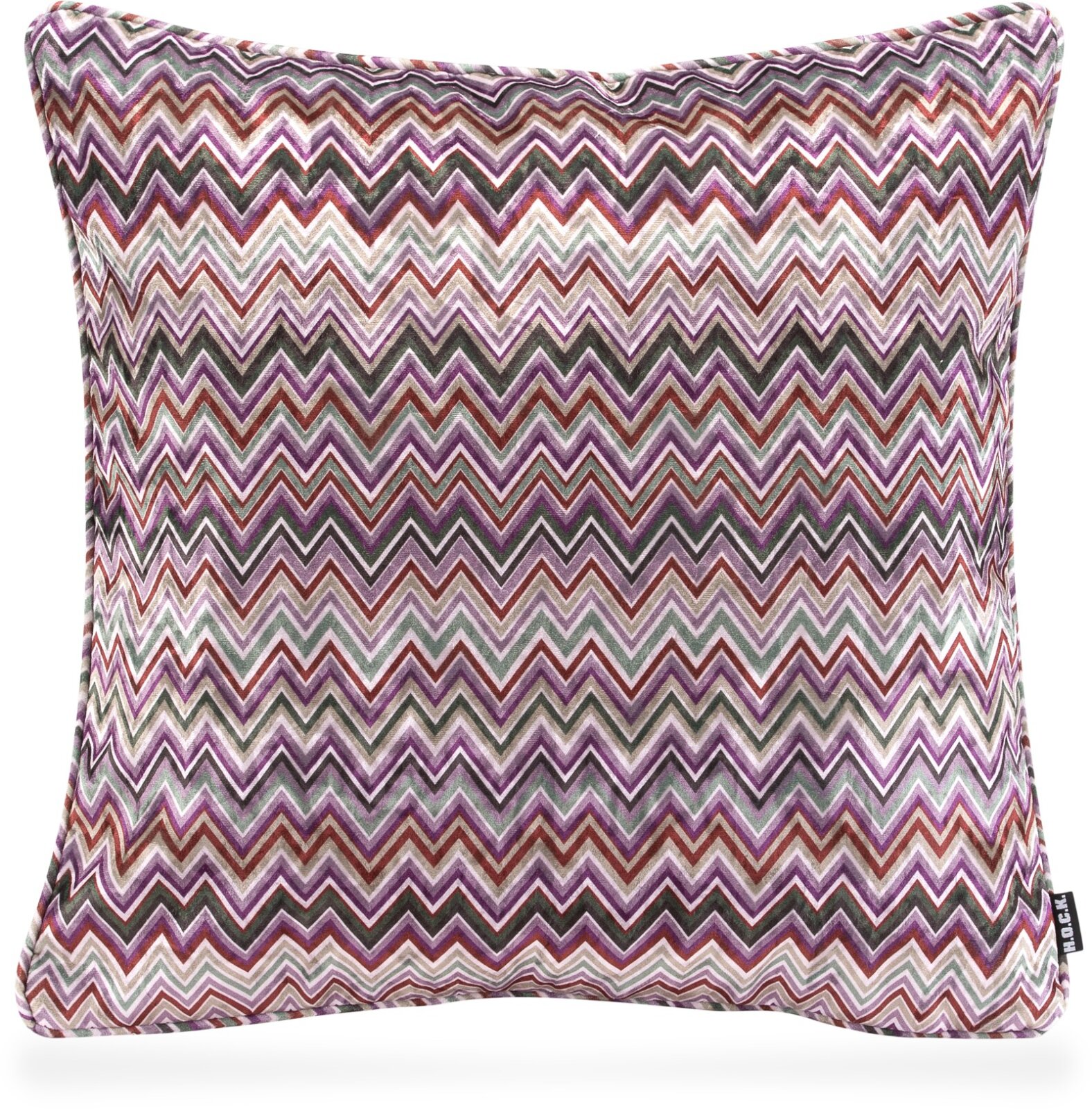 H.O.C.K. Zacki Kissen mit Keder 50x50cm lila Zickzack col. 4003