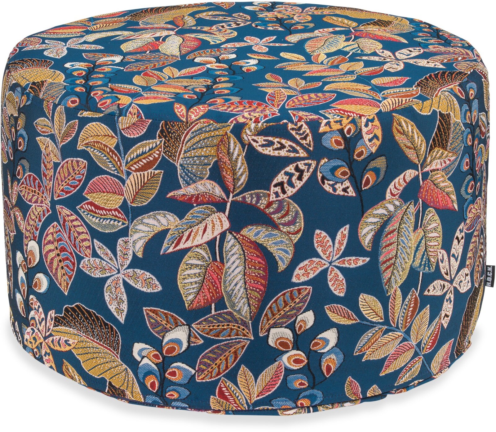 H.O.C.K. Tristan Hocker rund Pouf ø60x40cm blau floral